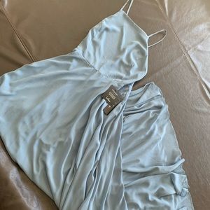 Lulu’s Slate Blue Bridesmaid dress